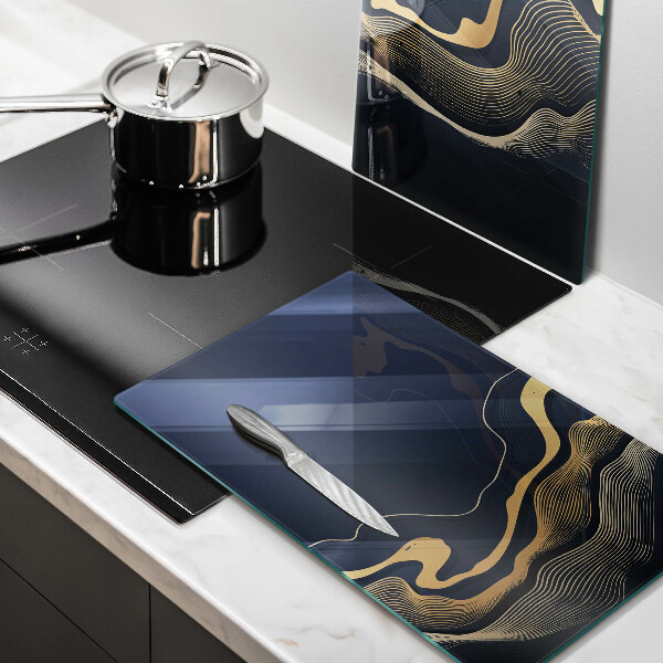 Cache plaque de cuisson Lignes dorées abstraites