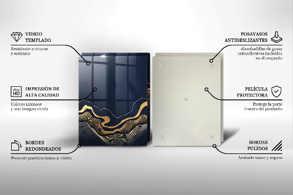 Cache plaque de cuisson Lignes dorées abstraites