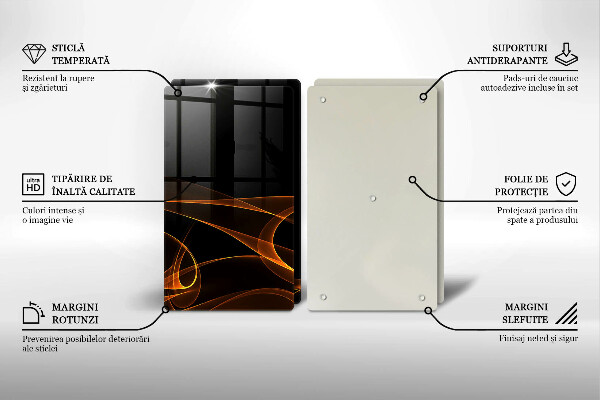 Cache plaque de cuisson Lignes abstraites