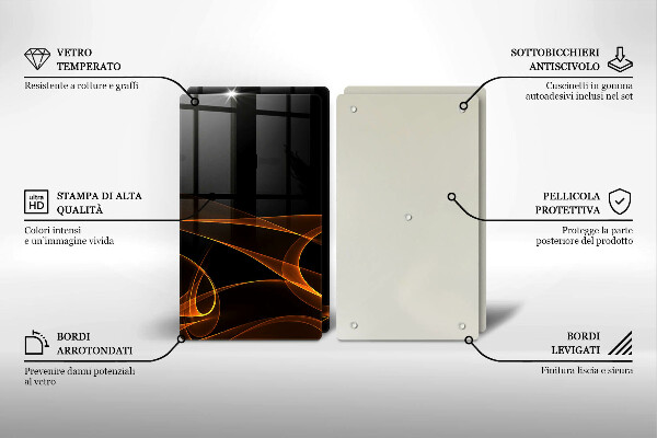 Cache plaque de cuisson Lignes abstraites