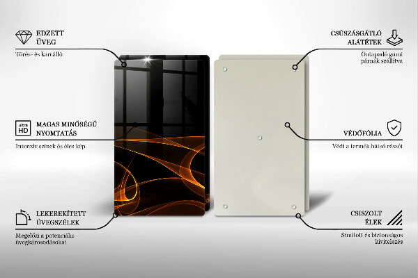 Cache plaque de cuisson Lignes abstraites