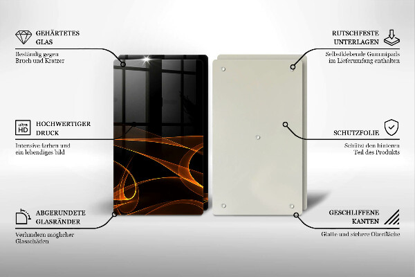 Cache plaque de cuisson Lignes abstraites