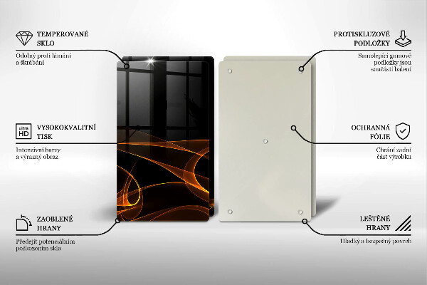 Cache plaque de cuisson Lignes abstraites