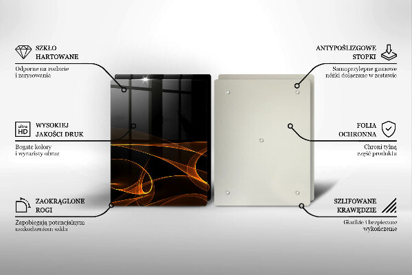 Cache plaque de cuisson Lignes abstraites