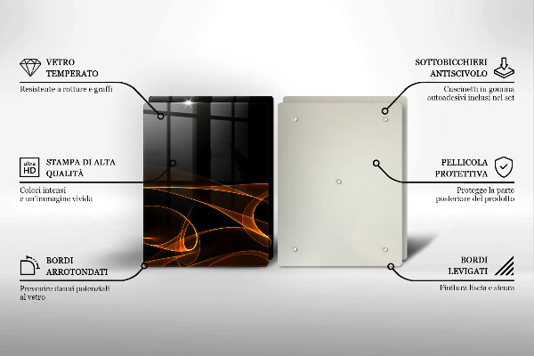 Cache plaque de cuisson Lignes abstraites
