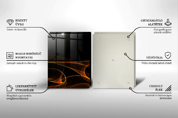 Cache plaque de cuisson Lignes abstraites