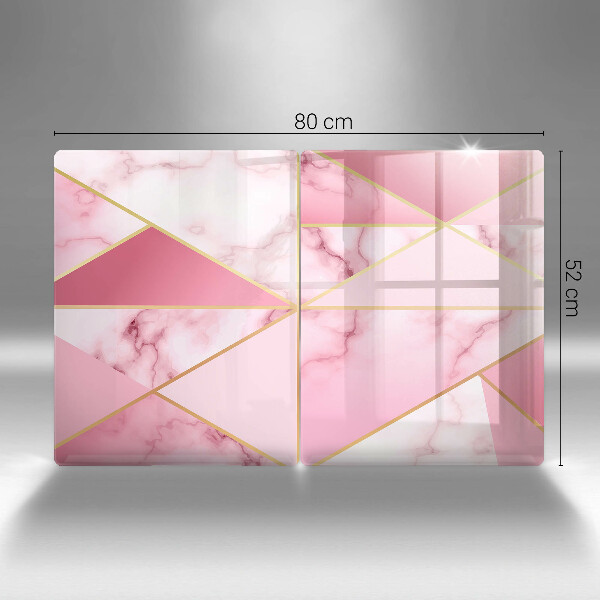 Cache plaque de cuisson Marbre géométrique
