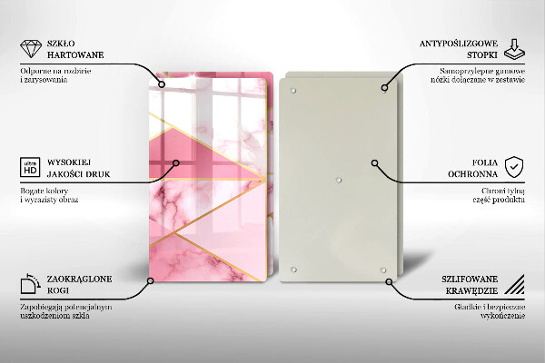 Cache plaque de cuisson Marbre géométrique