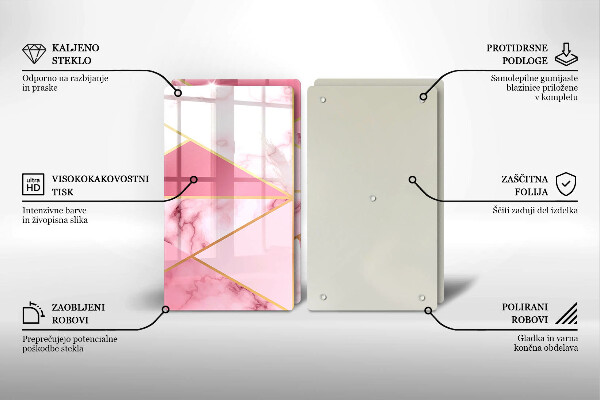 Cache plaque de cuisson Marbre géométrique