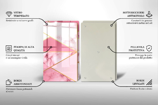 Cache plaque de cuisson Marbre géométrique