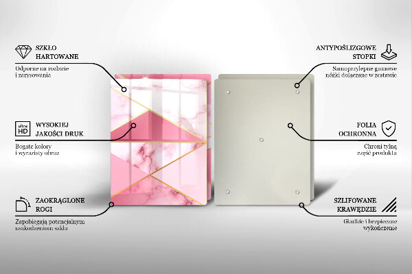 Cache plaque de cuisson Marbre géométrique