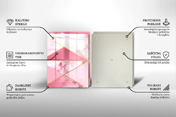 Cache plaque de cuisson Marbre géométrique