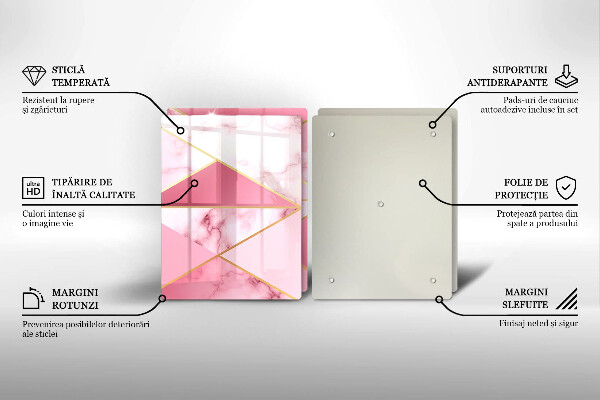 Cache plaque de cuisson Marbre géométrique