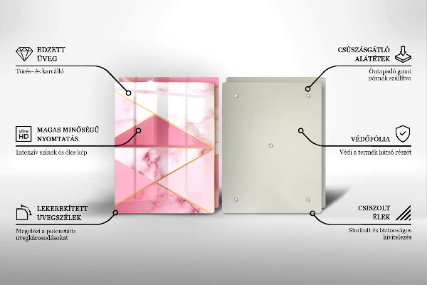 Cache plaque de cuisson Marbre géométrique