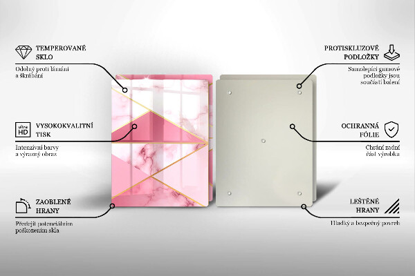 Cache plaque de cuisson Marbre géométrique