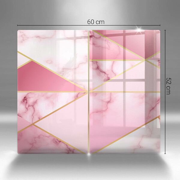 Cache plaque de cuisson Marbre géométrique