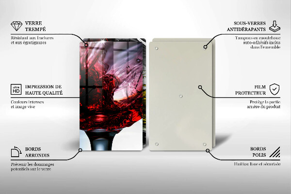 Cache plaque de cuisson Verres de vin