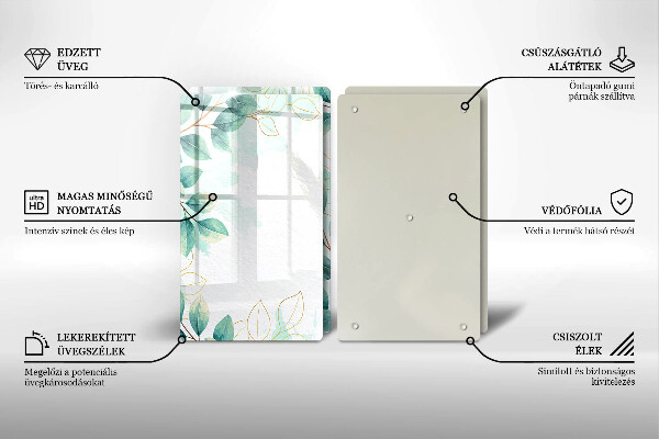 Cache plaque de cuisson Feuilles peintes