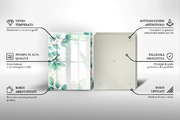 Cache plaque de cuisson Feuilles peintes