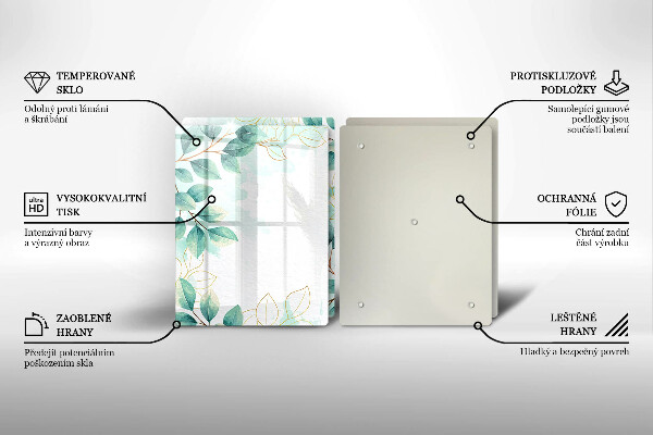 Cache plaque de cuisson Feuilles peintes