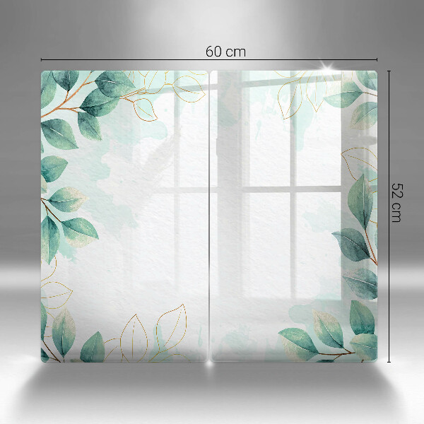 Cache plaque de cuisson Feuilles peintes