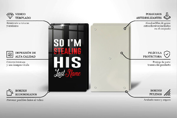 Cache plaque de cuisson Inscription phrase motif