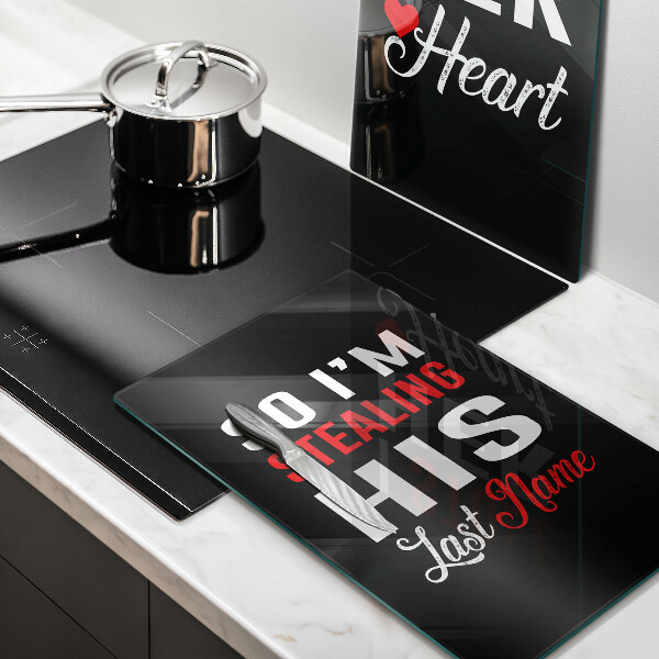 Cache plaque de cuisson Inscription phrase motif