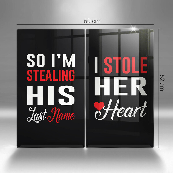 Cache plaque de cuisson Inscription phrase motif