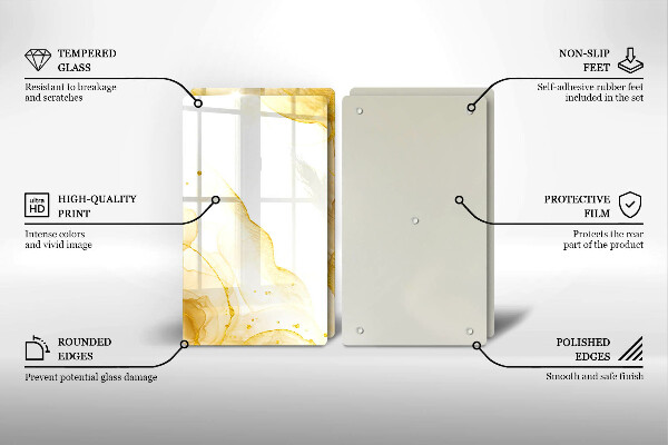 Cache plaque de cuisson Abstraction dorée