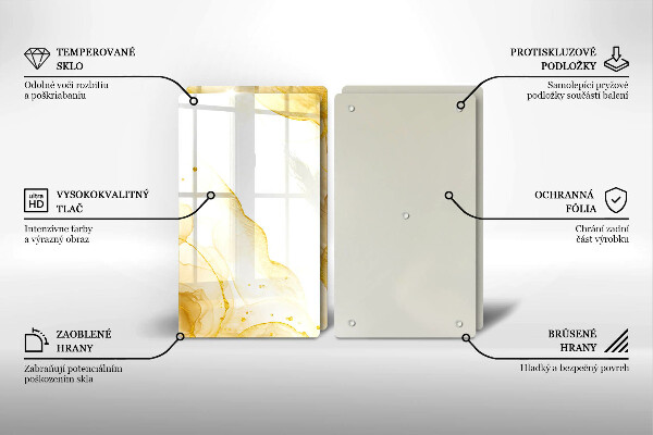 Cache plaque de cuisson Abstraction dorée