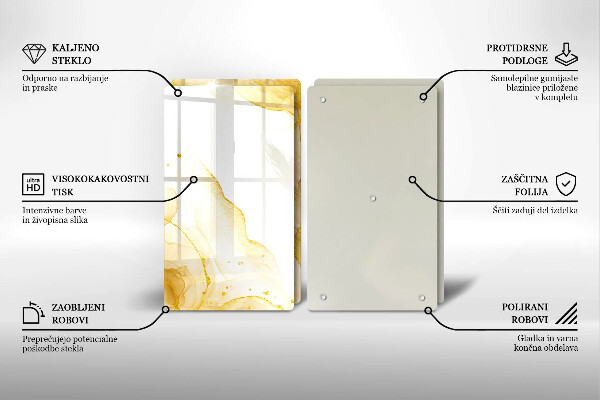 Cache plaque de cuisson Abstraction dorée