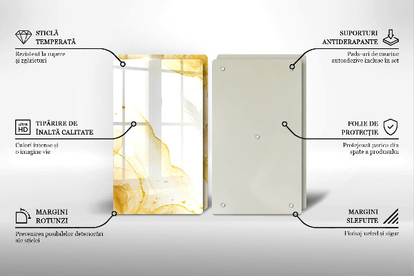 Cache plaque de cuisson Abstraction dorée