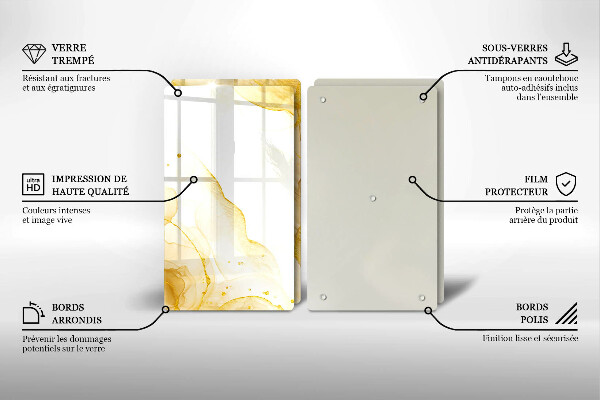 Cache plaque de cuisson Abstraction dorée