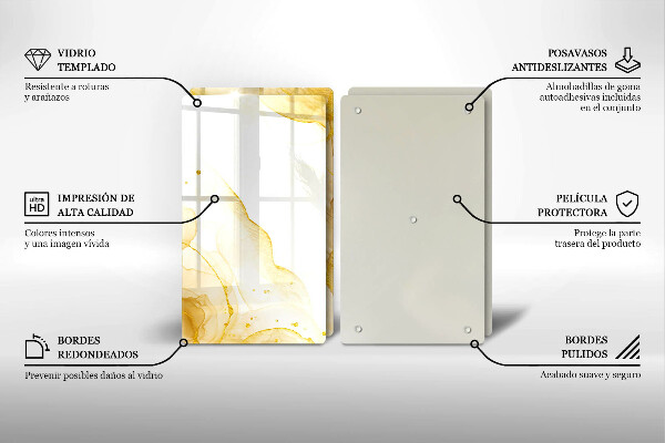 Cache plaque de cuisson Abstraction dorée