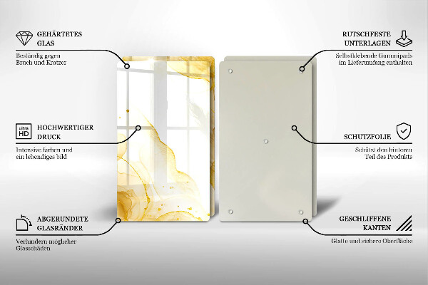 Cache plaque de cuisson Abstraction dorée