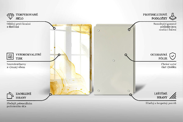 Cache plaque de cuisson Abstraction dorée