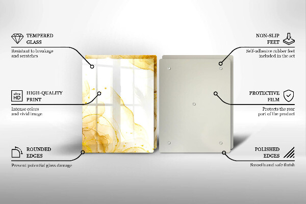 Cache plaque de cuisson Abstraction dorée