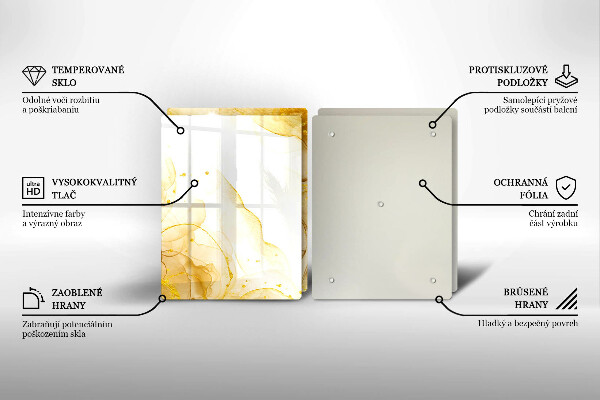 Cache plaque de cuisson Abstraction dorée