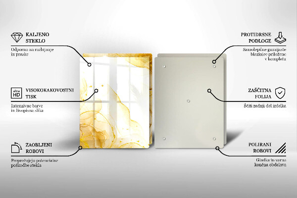 Cache plaque de cuisson Abstraction dorée