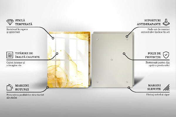 Cache plaque de cuisson Abstraction dorée