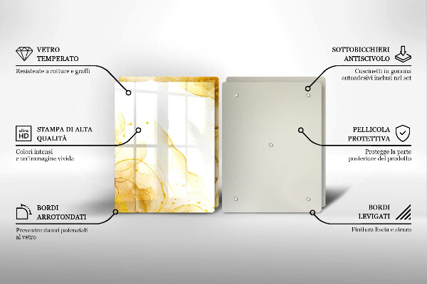 Cache plaque de cuisson Abstraction dorée