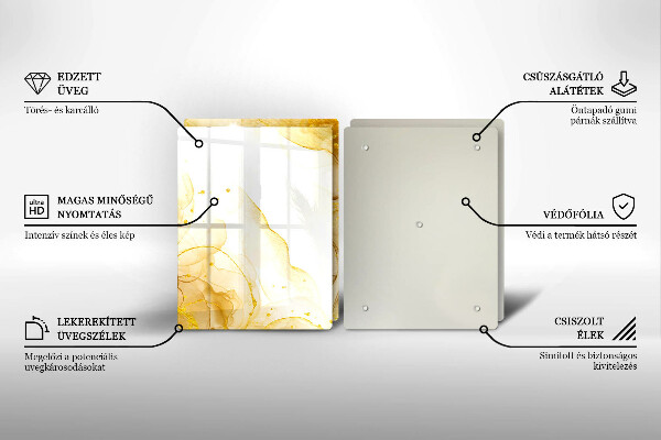 Cache plaque de cuisson Abstraction dorée