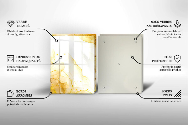 Cache plaque de cuisson Abstraction dorée