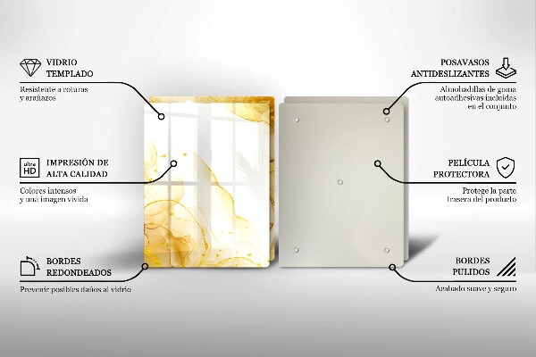 Cache plaque de cuisson Abstraction dorée
