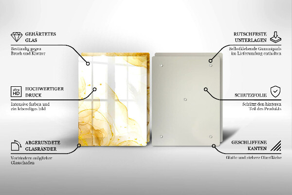 Cache plaque de cuisson Abstraction dorée