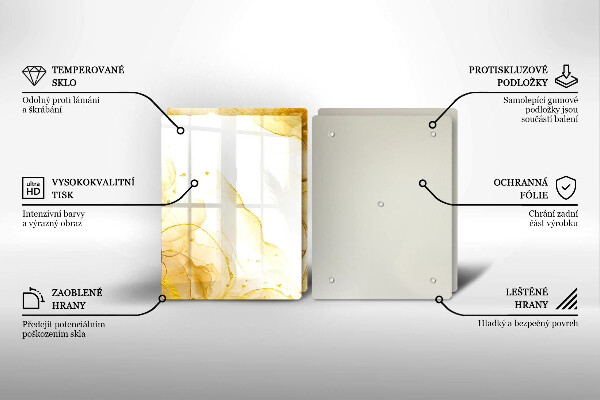 Cache plaque de cuisson Abstraction dorée