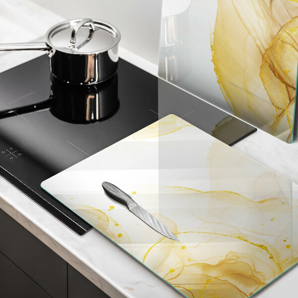 Cache plaque de cuisson Abstraction dorée