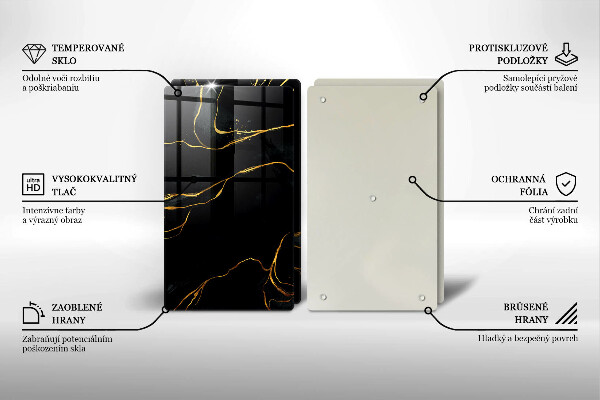 Cache plaque de cuisson Marbre noir