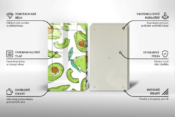 Cache plaque de cuisson Avocat et poire