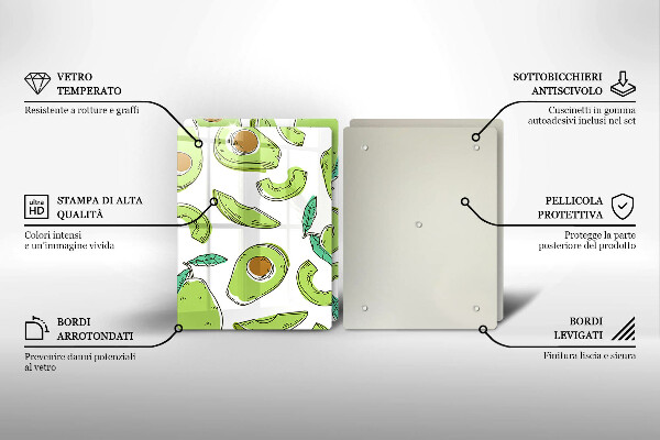 Cache plaque de cuisson Avocat et poire